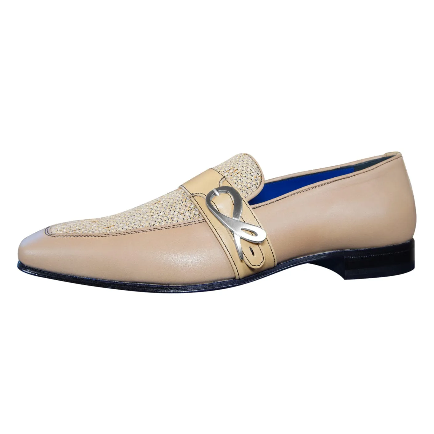 Tan Cestino Monk Silver Loafer